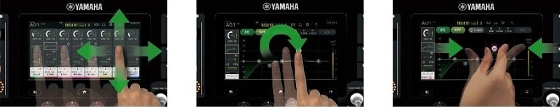Cơ chế cảm ứng nhiệt của màn hình Yamaha TF1 giúp ta dễ dàng điều chỉnh theo ý muốn