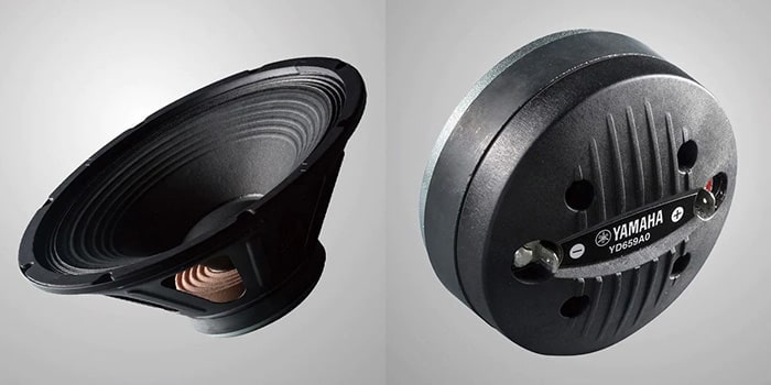 Củ loa của Yamaha DHR15 có màng loa có độ đàn hồi cao, từ trường vĩnh cửu bền