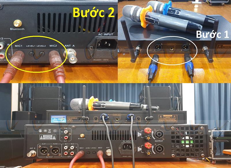 Hướng dẫn cách kết nối micro không dây với amply để điều chỉnh từng micro