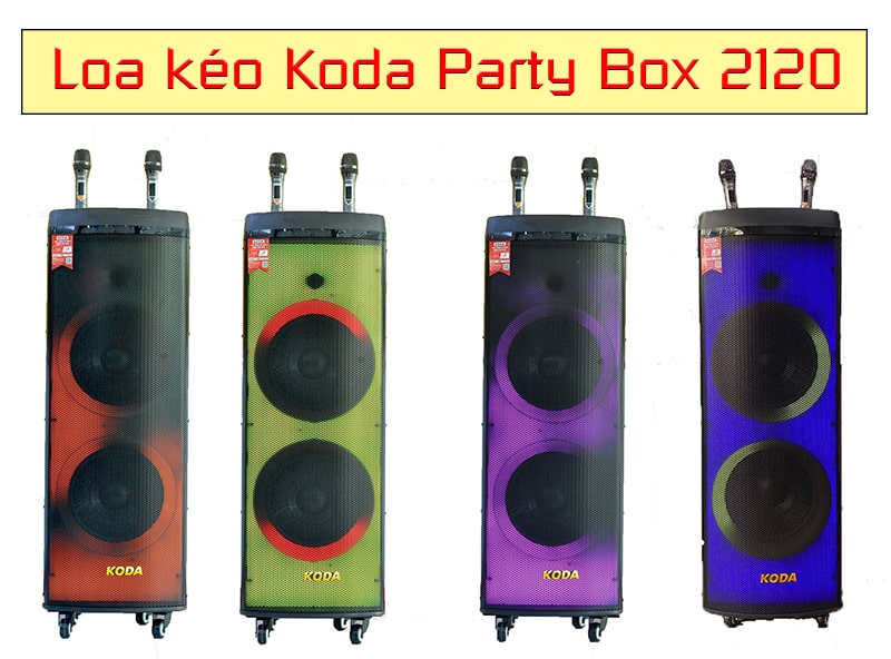 Loa Koda Party Box 2120 kiểu dáng bắt mắt, màu sắc tươi sáng, âm thanh chất lượng