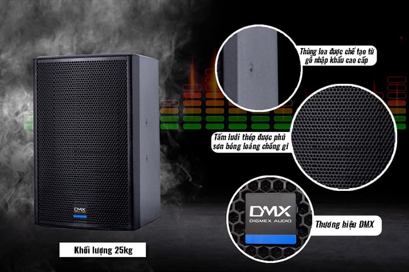 Loa karaoke DMX ES12Pro bền bỉ, cứng cáp, đẹp mắt