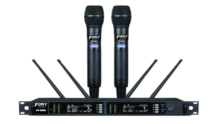 Micro không dây FONY HT-8000 cao cấp, 4 kênh hiện đại