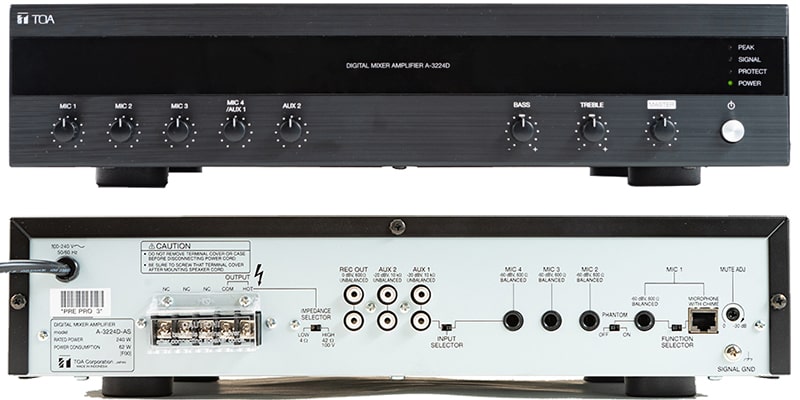 TOA A 3248D-AS - Amply cho loa âm trần liền mixer cho âm thanh siêu mượt mà