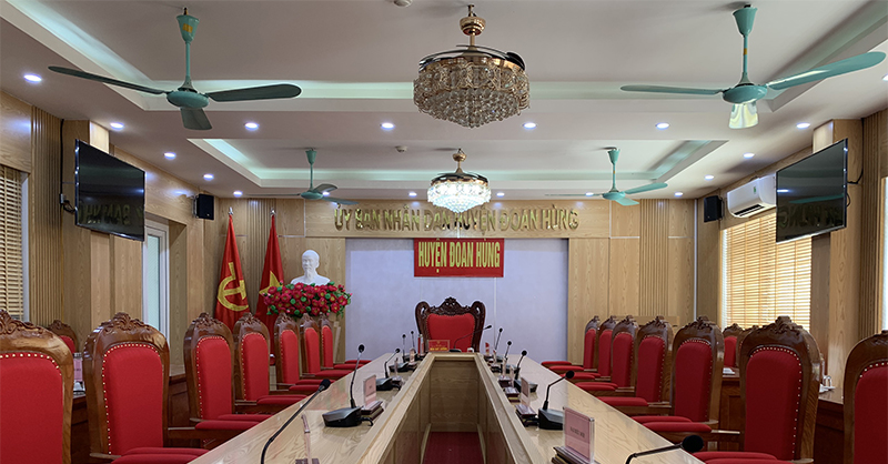 Hệ thống âm thanh hội nghị, hội thảo tại ủy ban nhân dân huyện Đoan Hùng đã thành công rực rỡ