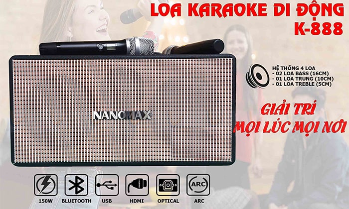 loa Nanomax K888 di động cầm tay chuyên hát karaoke nghe nhạc